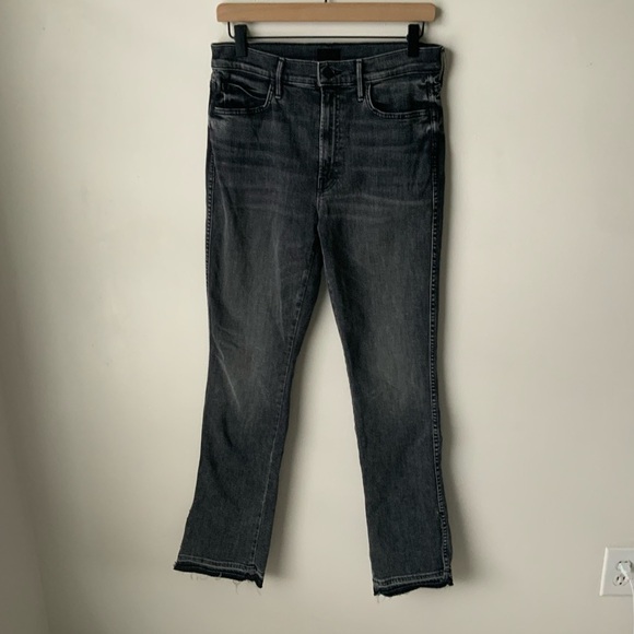 MOTHER Jeans High Waisted Rascal Slice Undone Hem Black Size 29 - Picture 4 of 16
